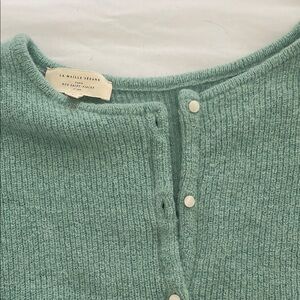 Sézane gaspard cardigan - sea green xs